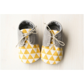 Grey and yellow baby boy shoes